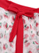 Ensemble bikini cerise et cache-maillot à nouer à lacets rouge années 50