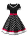 Robe Rockabilly Swing Vintage Année 50 Pois Ceinturée Cocktail