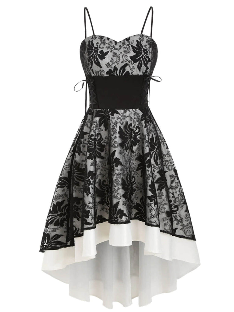 Robe Swing Années 50 En Dentelle À Lacets