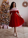 Robe de Noël Vintage Année 50 Dentelle Epaule Nue Demi Manches Soirée Cocktail
