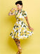 Robe Vintage Années 50 A Citron Manches Courtes Chic