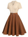 Robe Rockabilly Juane et Bleu Vintage Année 50 Patchwork avec Ceinture