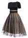 Robe Swing Vintage Année 50 Noire à Pois de Cœur Cocktail Pin Up