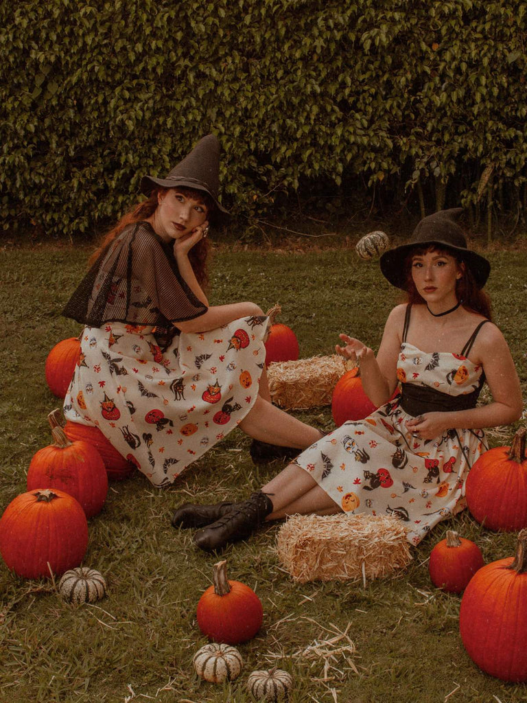 Robe de Costume Années 50 Avec Cape Déguisement Halloween