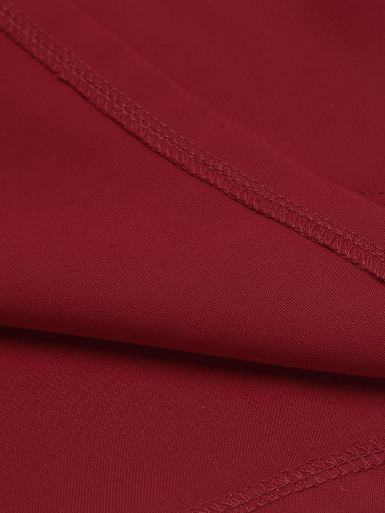 Robe Crayon Vintage Rouge Années 60 à Col Licou Chic 9