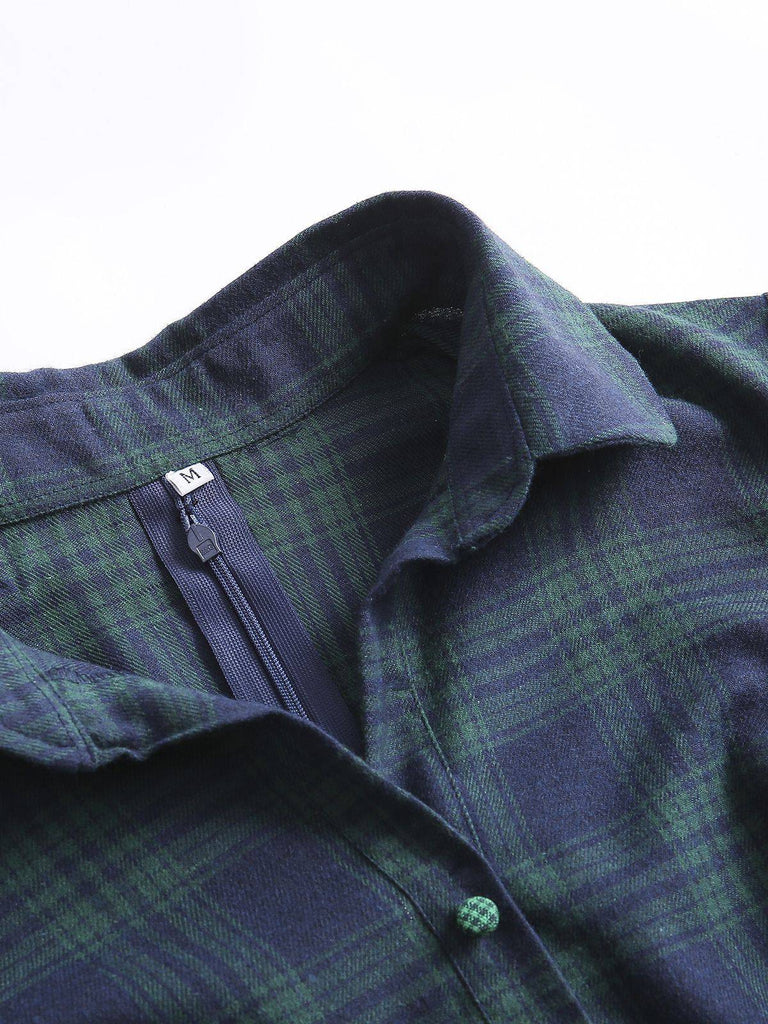 [Pré-vente] Robe Swing Verte Jaune Année 50 Boutonnée avec Ceinture