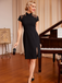 Robe Crayon Noir Vintage Années 60 Au Dos Nu Avec Papillons Chic