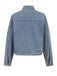 Veste en jean patchwork léopard bleu des années 1980