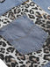 Veste en jean patchwork léopard bleu des années 1980