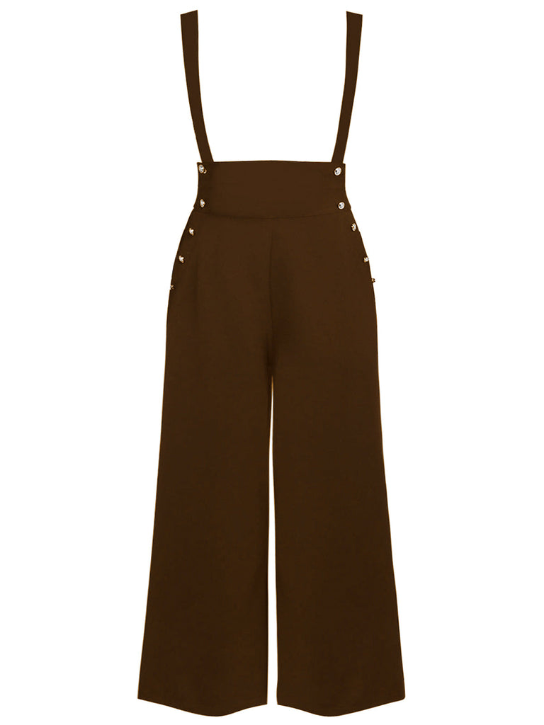 [Prévente] Pantalon marron à Bretelles Unies des Années 1930