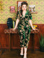 Combinaison Vintage en Velours Vert fleurs des Années 1950
