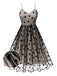 Robe à retelles en maille cœur des années 1950