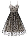 Robe à retelles en maille cœur des années 1950