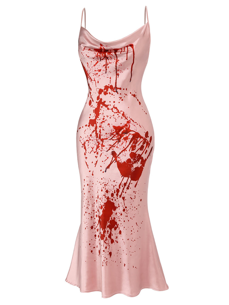 Robe rose en queue de poisson d'Halloween des années 1960