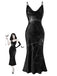 [Prévente] Robe noire Halloween à motif toile d’araignée des années 1960