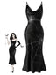[Prévente] Robe noire Halloween à motif toile d’araignée des années 1960