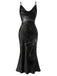 [Prévente] Robe noire Halloween à motif toile d’araignée des années 1960
