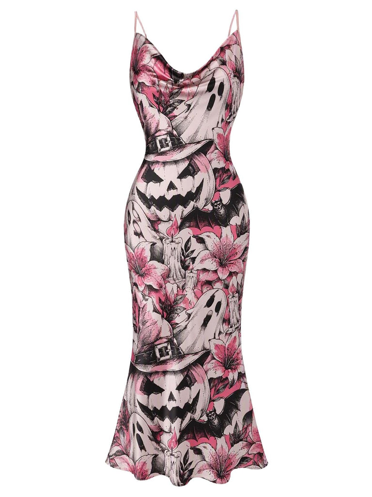 [Prévente] Robe noire Halloween à motif toile d’araignée des années 1960