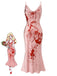 [Prévente] Robe blanche en queue de poisson d'Halloween des années 1960