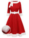 Robe de Noël en peluche rouge des années 1950 Chic