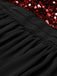 Robe patchwork rouge à paillettes dorées des années 1950