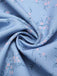 Robe violette col V et boutons motif lapin et fleurs années 40