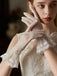 Gants transparents rétro à bordures en dentelle et perles