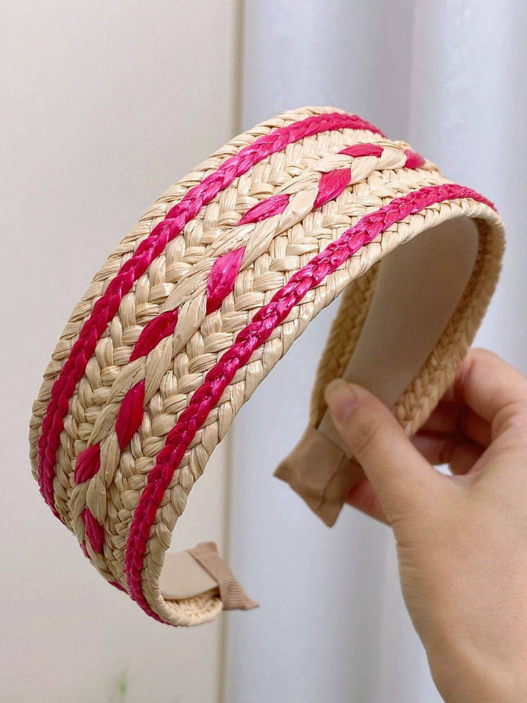 Bandeau tressé patchwork de couleurs bohèmes