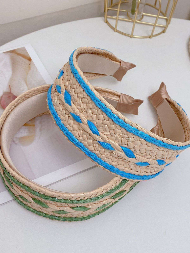 Bandeau tressé patchwork de couleurs bohèmes