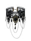 Collier ras du cou gothique vintage en dentelle brodée