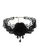 Collier ras du cou gothique vintage en dentelle brodée