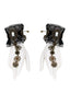 Bracelet en dentelle noire gothique punk avec anneau