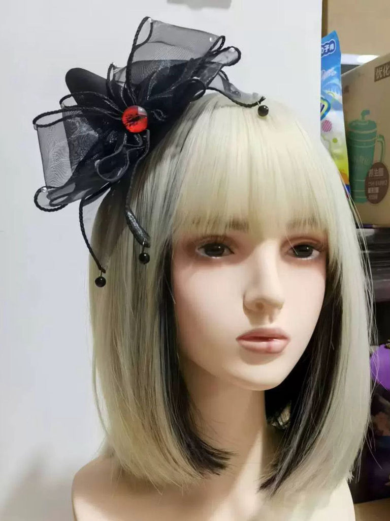 Pince à cheveux avec nœud et chapeau pointu pour Halloween
