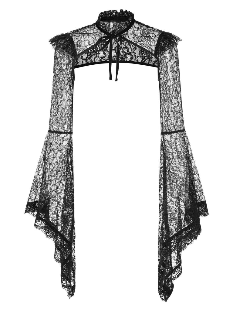 [Prévente] 2PCS Robe bandeau en velours et cape rouge et noire années 1930
