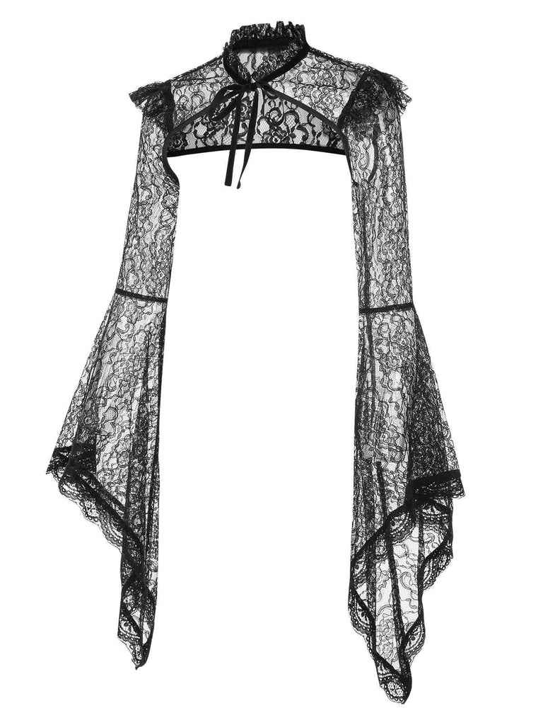 [Prévente] 2PCS Robe bandeau en velours et cape rouge et noire années 1930