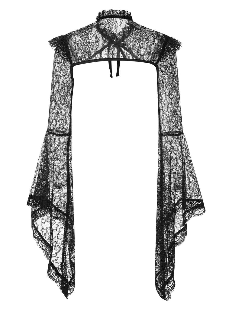 [Prévente] 2PCS Robe bandeau en velours et cape rouge et noire années 1930