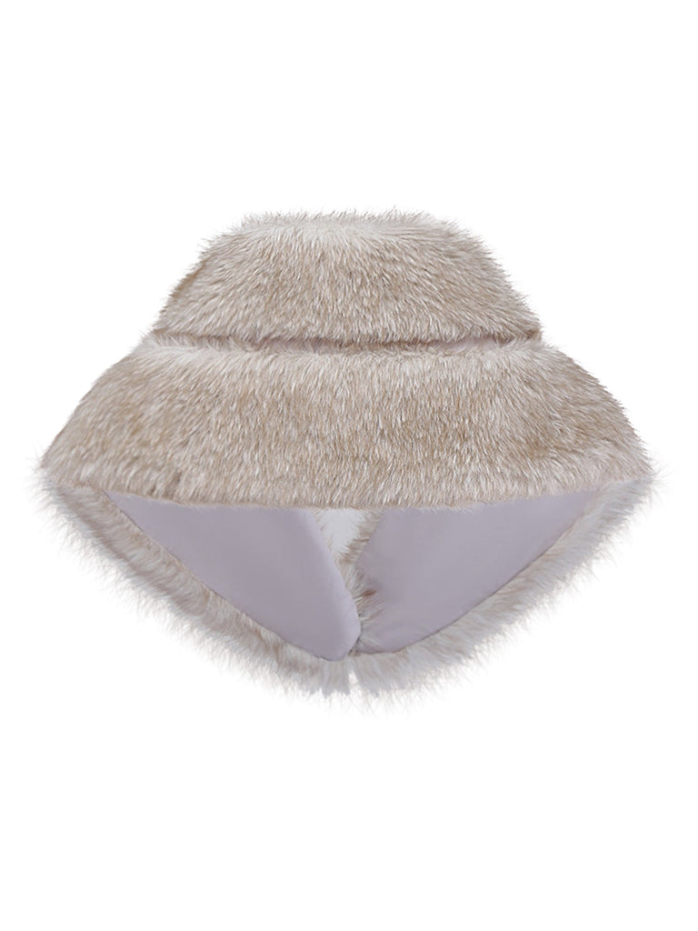 [Prévente] Châle en fausse fourrure col en V marron années 1920