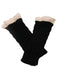 Gants sans doigts en tricot torsadé patchwork de dentelle vintage