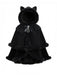 [Prévente] Cape à capuche style chat noire et fourrure synthétique des années 1960