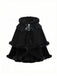 [Prévente] Cape à capuche style chat noire et fourrure synthétique des années 1960