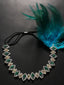 Bandeau Gatsby plumes de paon strass années 1920