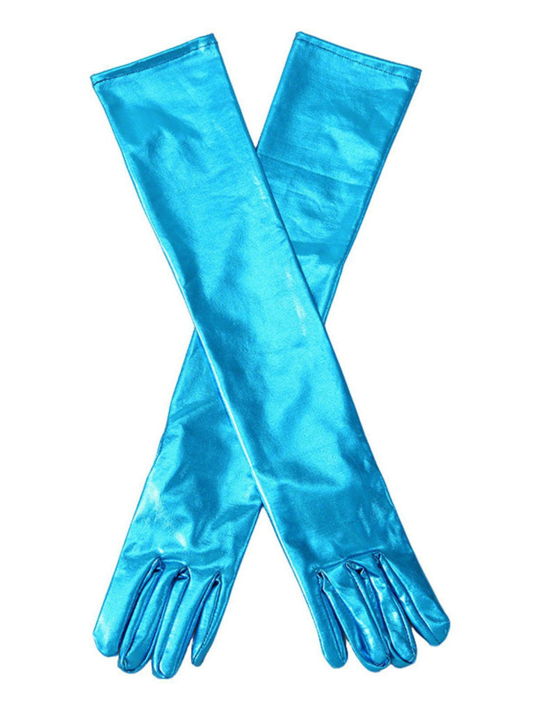 Gants en cuir verni unis à doigts complets