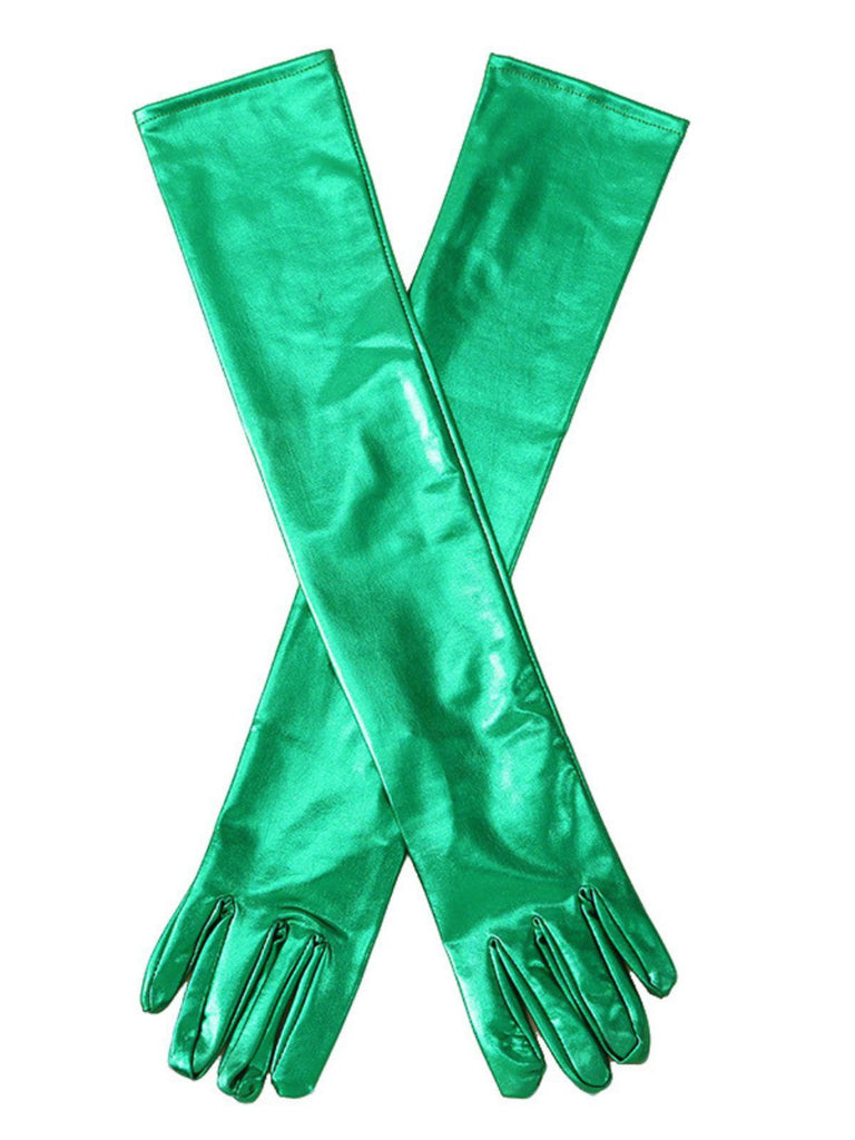 Gants en cuir verni unis à doigts complets