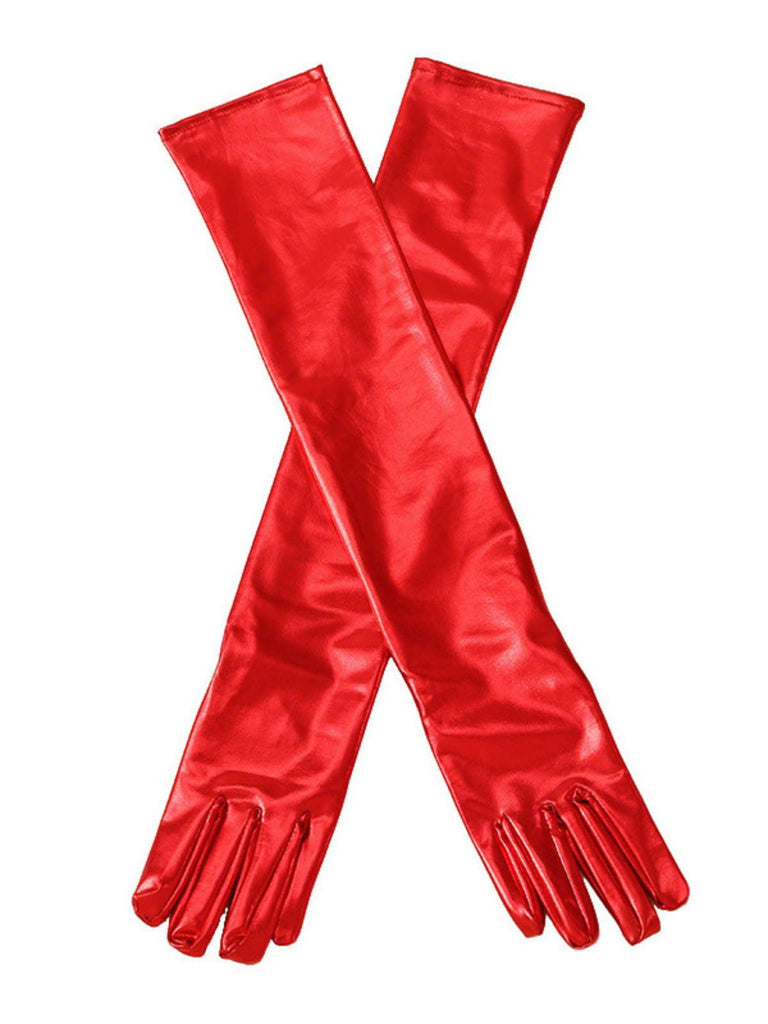 Gants en cuir verni unis à doigts complets