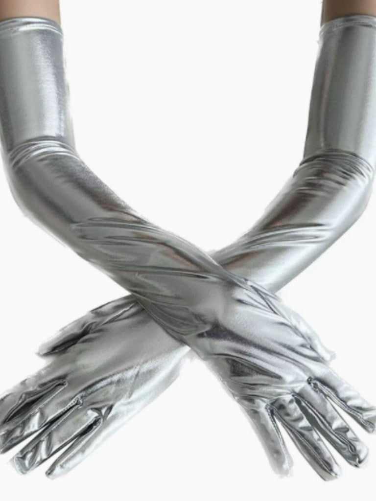 Gants en cuir verni unis à doigts complets