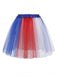 Jupe Tulle Superposé Mini Rouge Blanc et Bleu
