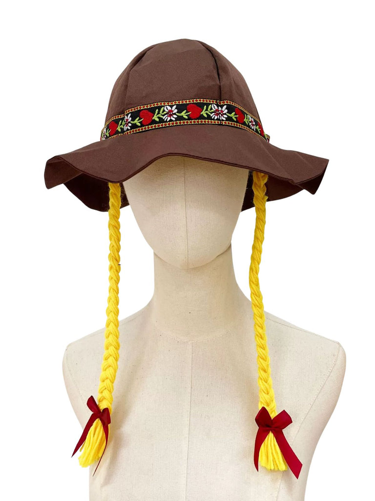 Accessoires Vintage Brodé Flower Jaune Braided Hat