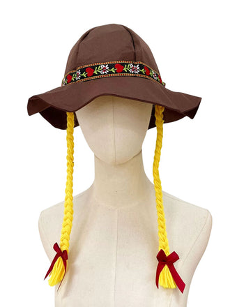 Accessoires Vintage Brodé Flower Jaune Braided Hat