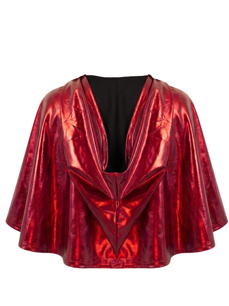 Cape Holographique à Capuche Métallique Court Années 1980 7