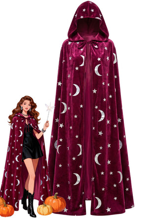 Cape Longue Halloween Étoile & Lune Années 1950